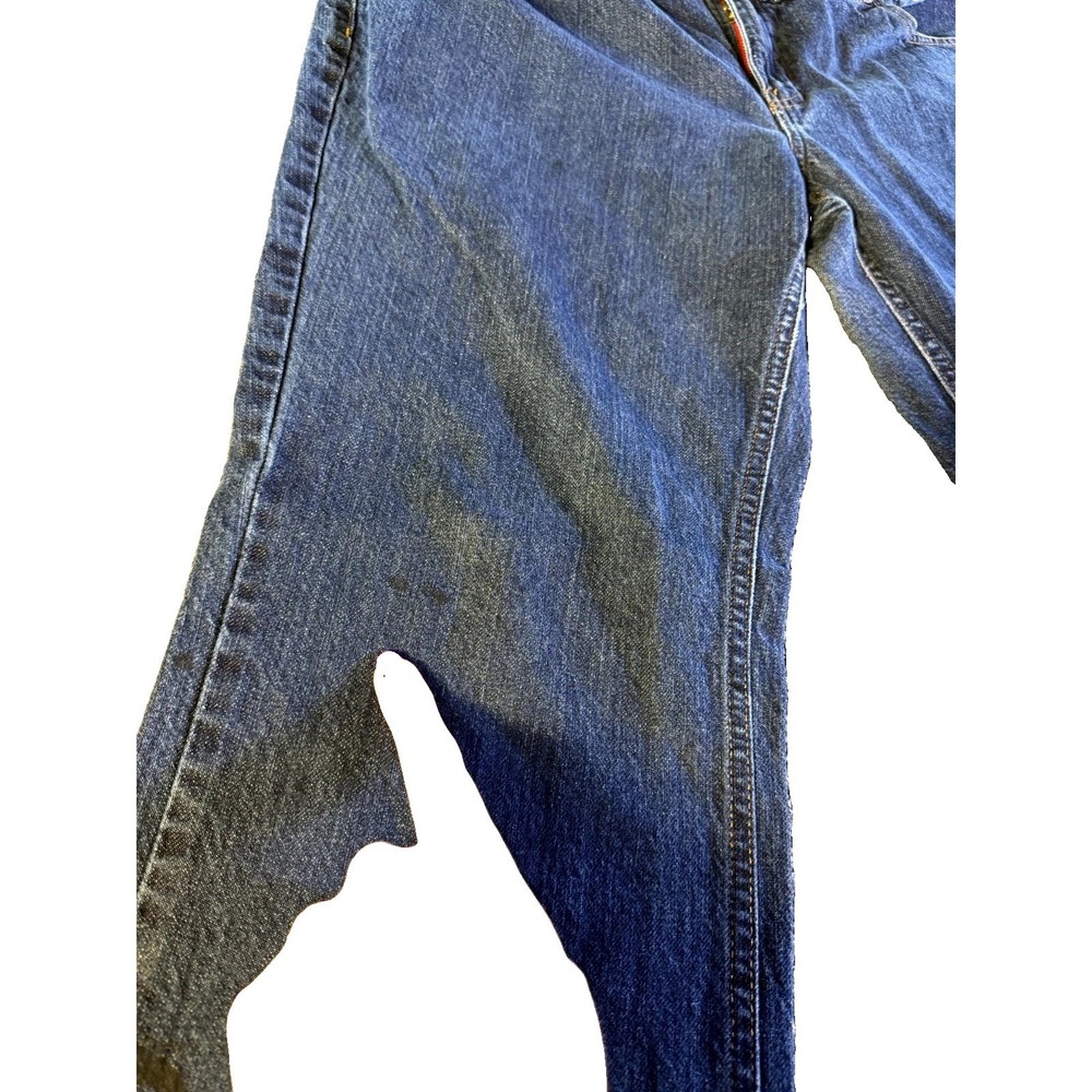Dickies Bootcut Jeans Womens 14x28 Blue Denim Logo Cotton Relaxed Fit Dark Wash - Picture 7 of 15